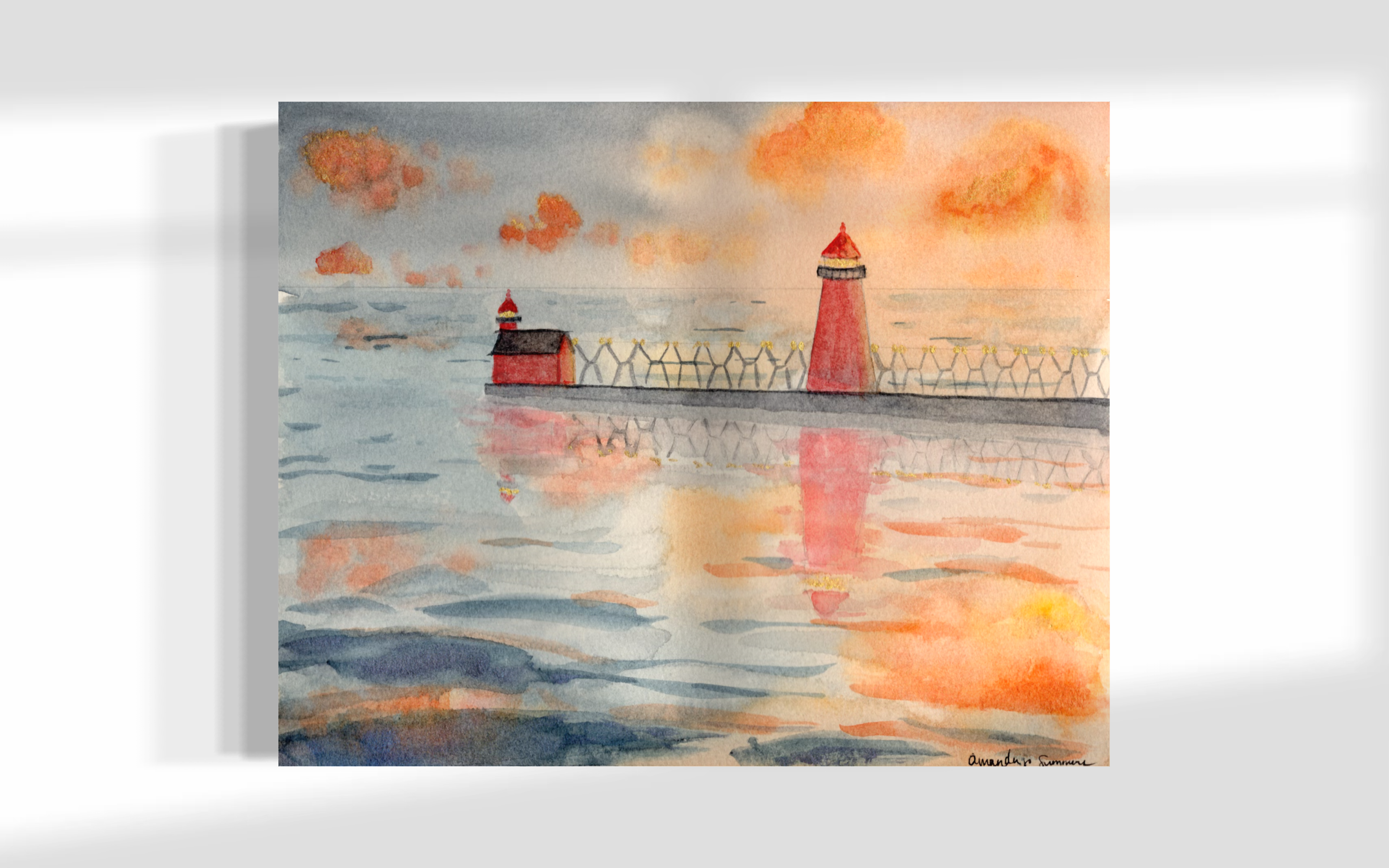 The Effect of Light- Grand Haven Lighthouse {Original}