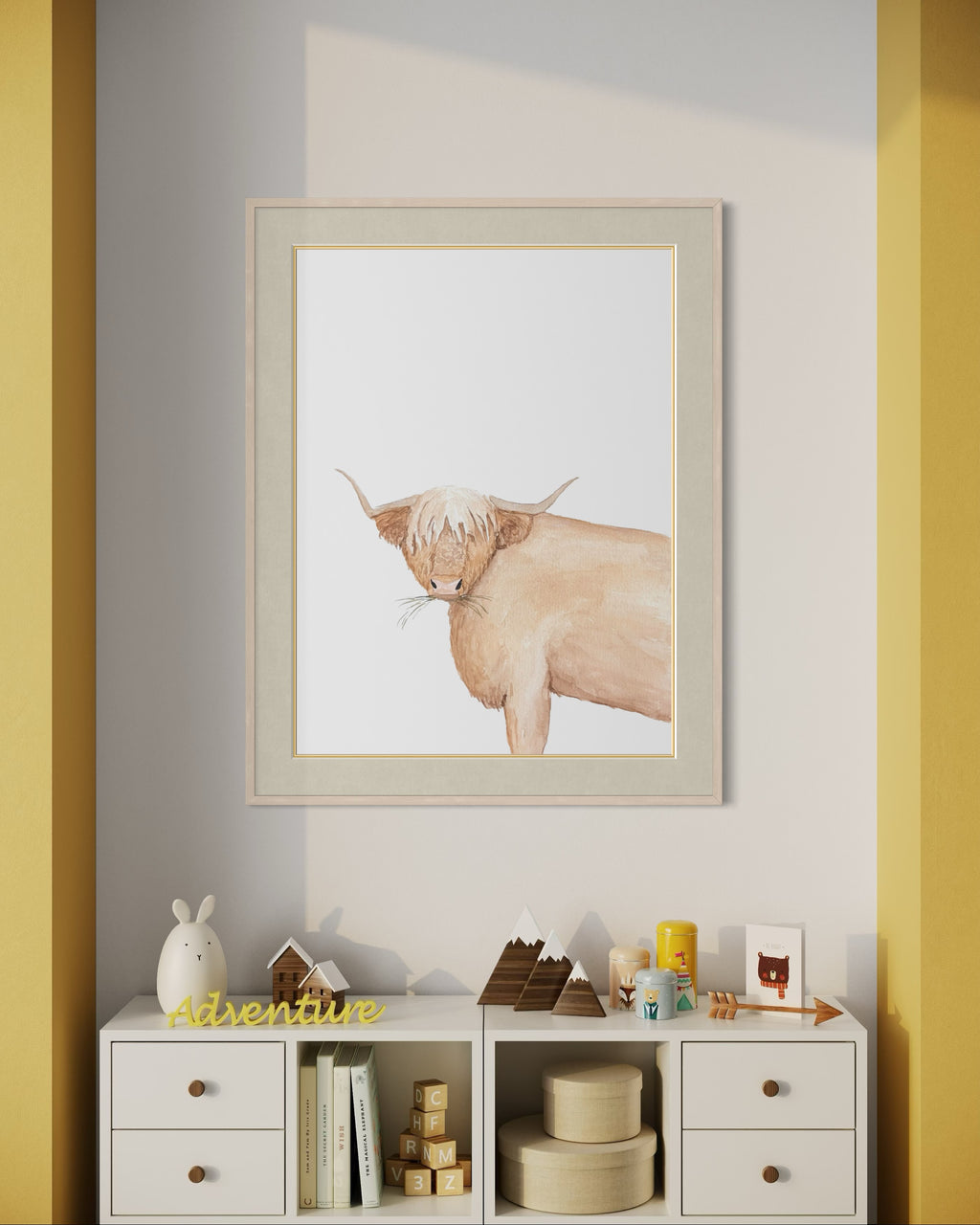 Highland Cow Eating Print