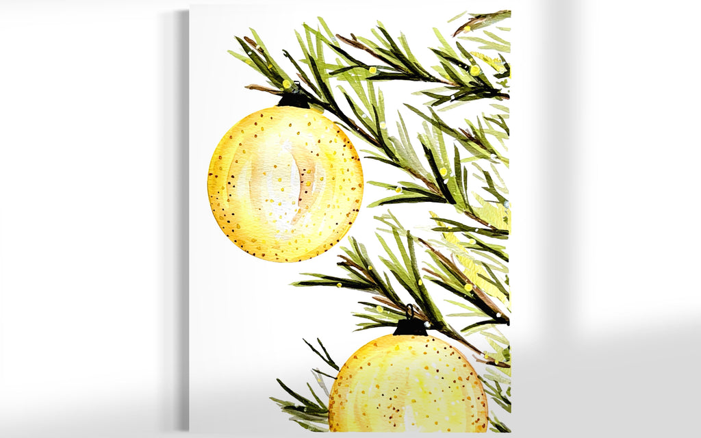 2 Ornament Christmas Tree Canvas