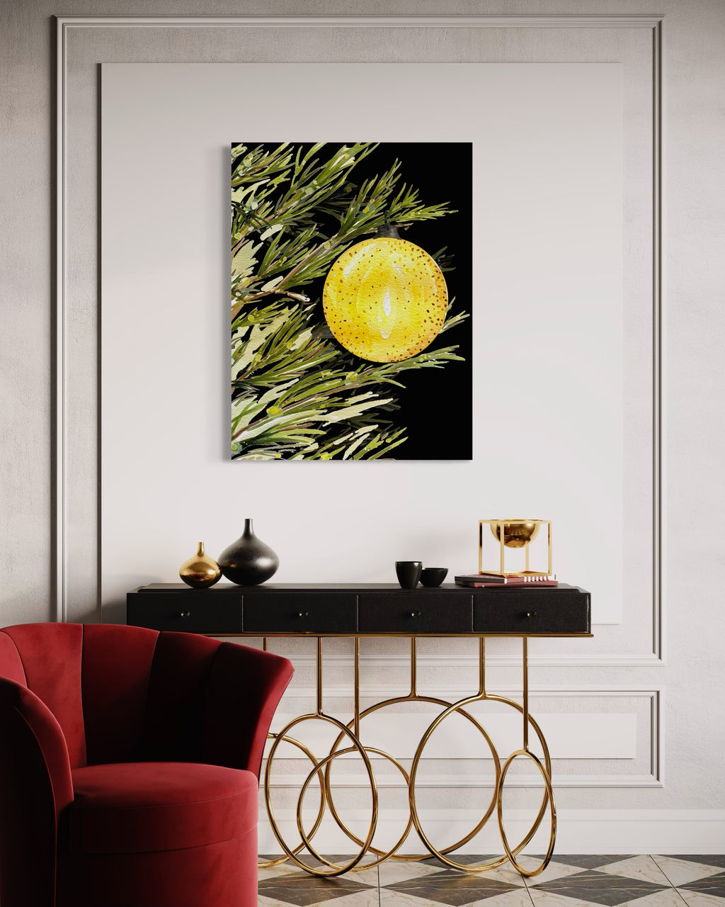 1 Ornament Christmas Tree Canvas