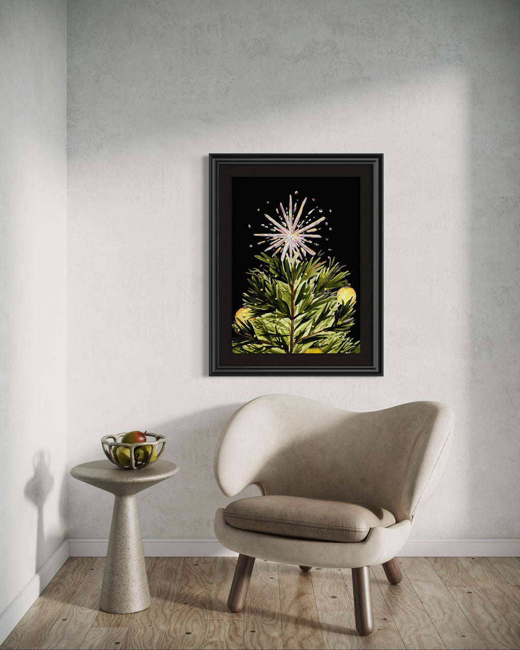 Christmas Tree Star Print