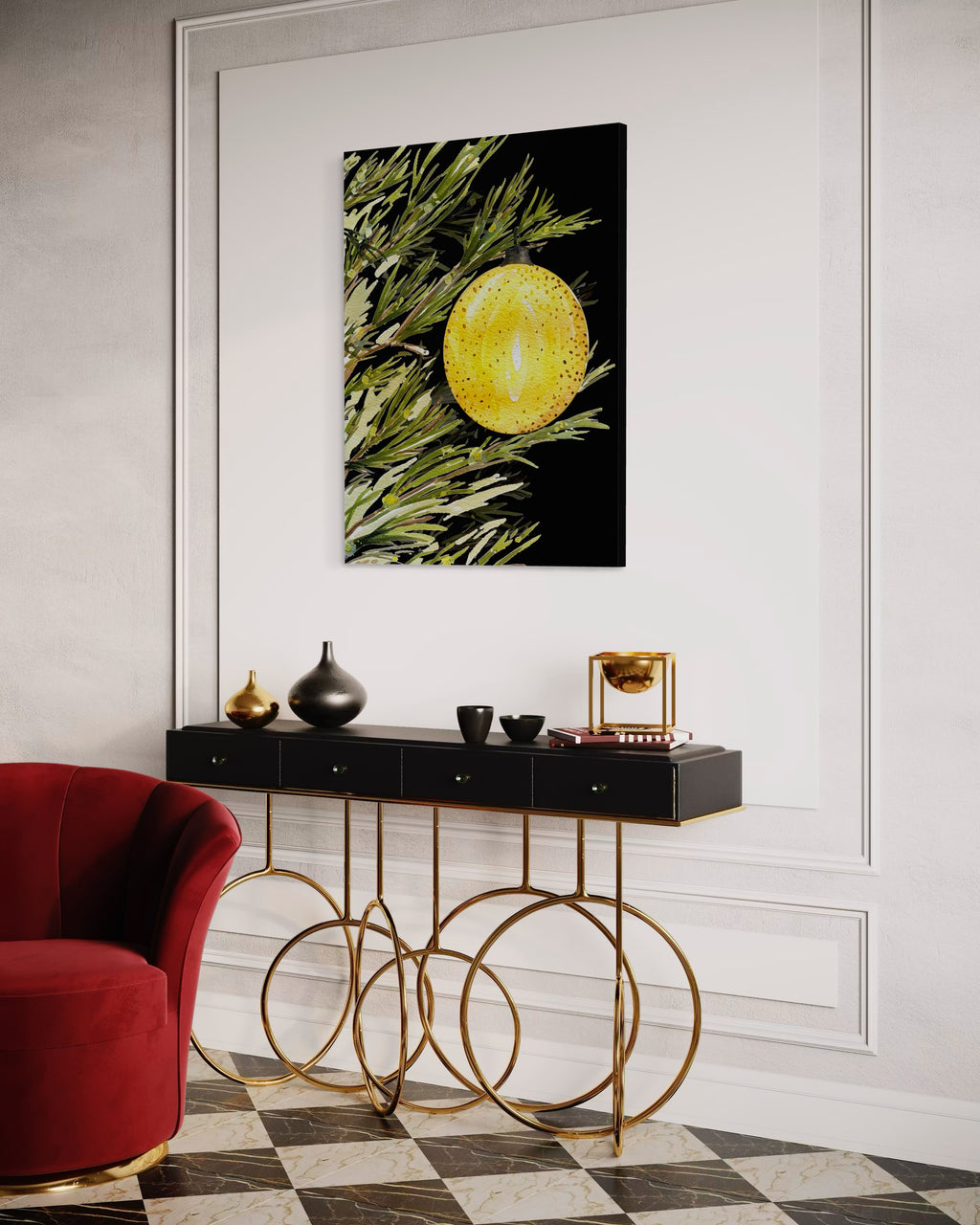 1 Ornament Christmas Tree Canvas