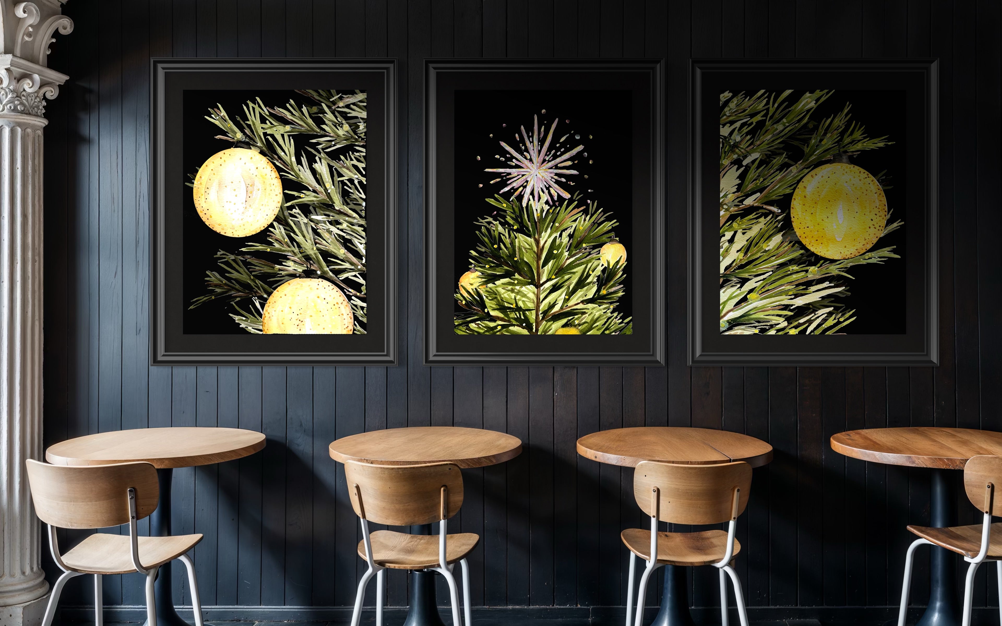 1 Ornament Christmas Tree Print