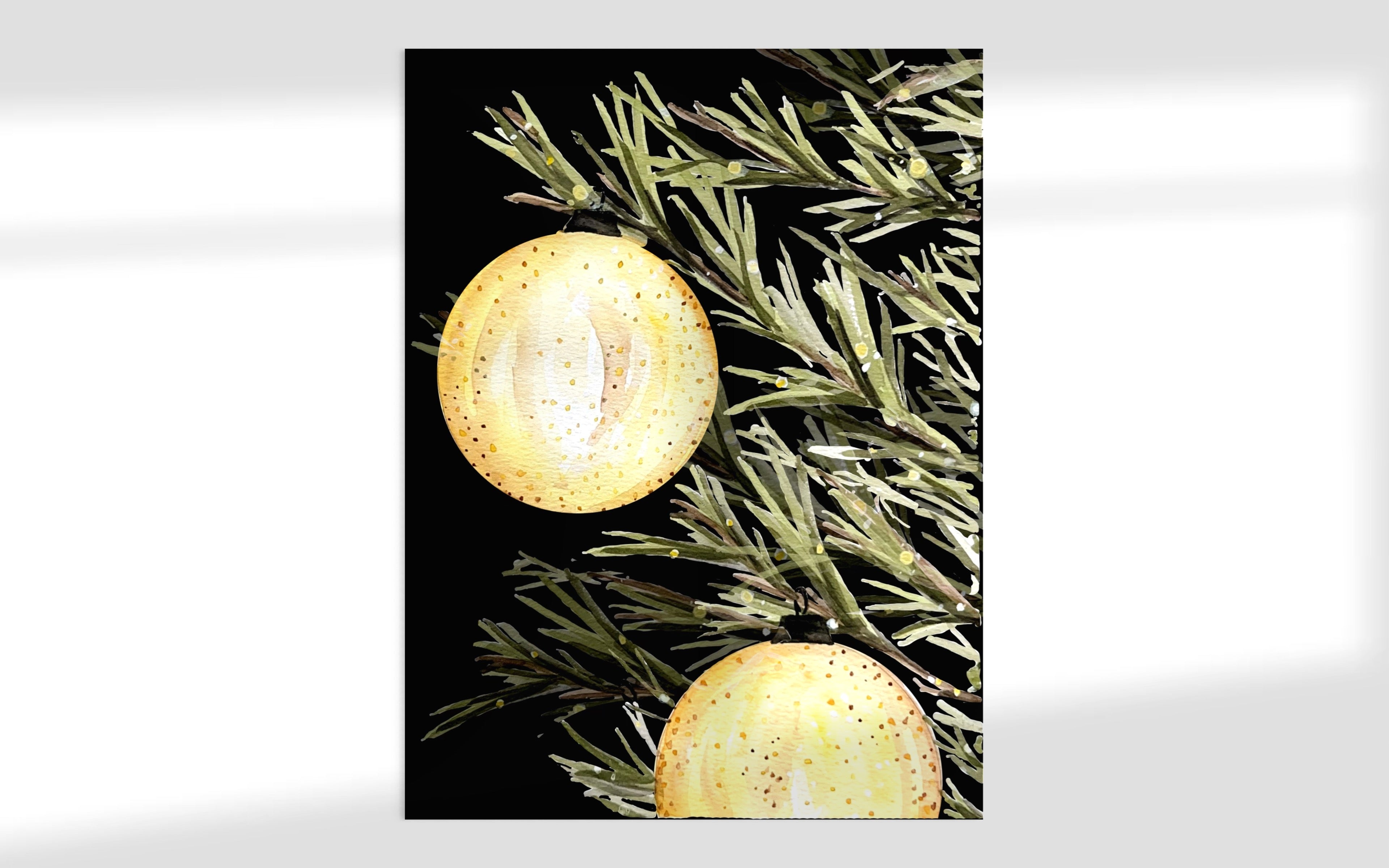 2 Ornament Christmas Tree Print