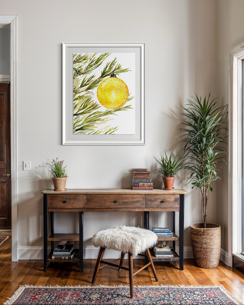 1 Ornament Christmas Tree Print