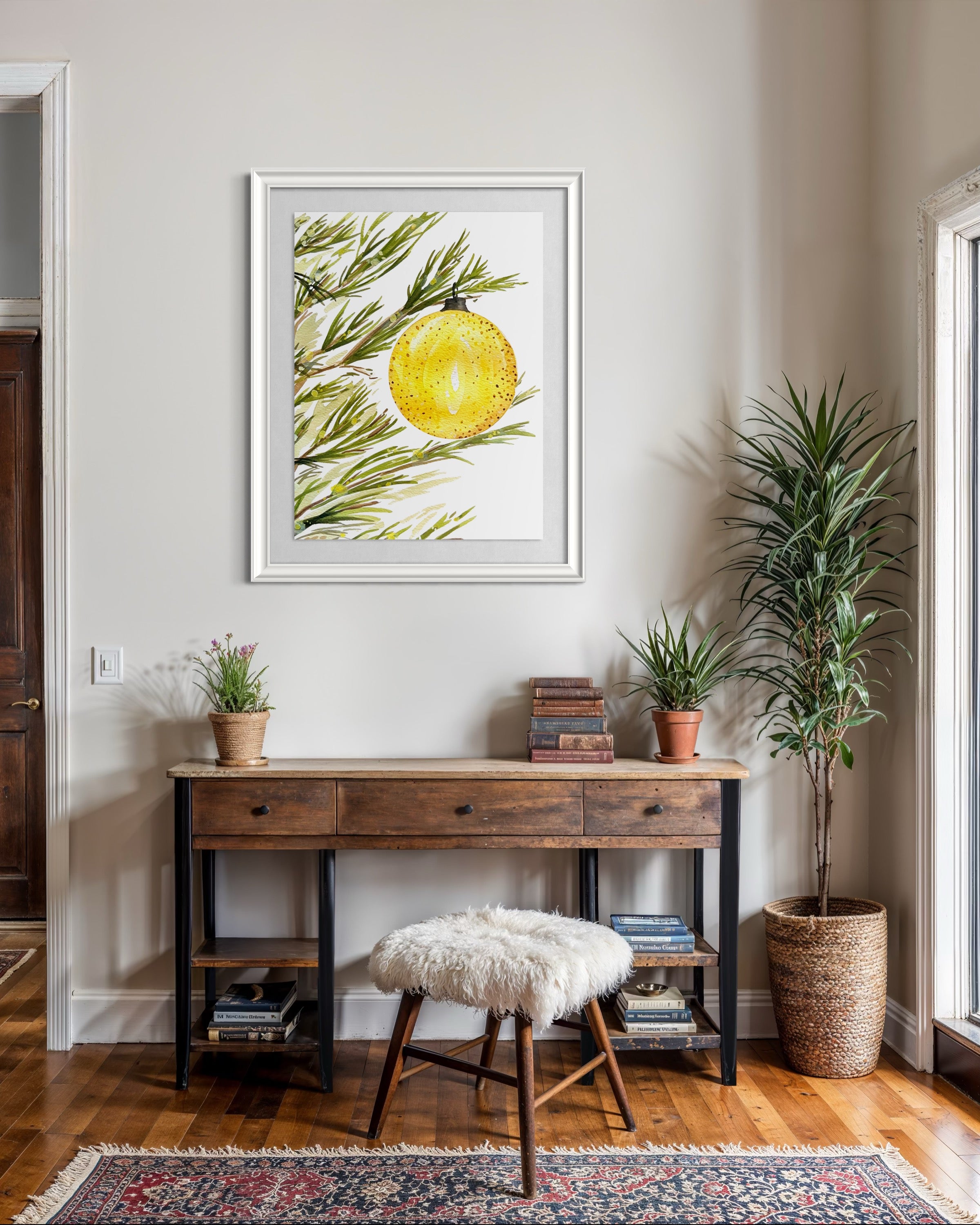 1 Ornament Christmas Tree Print