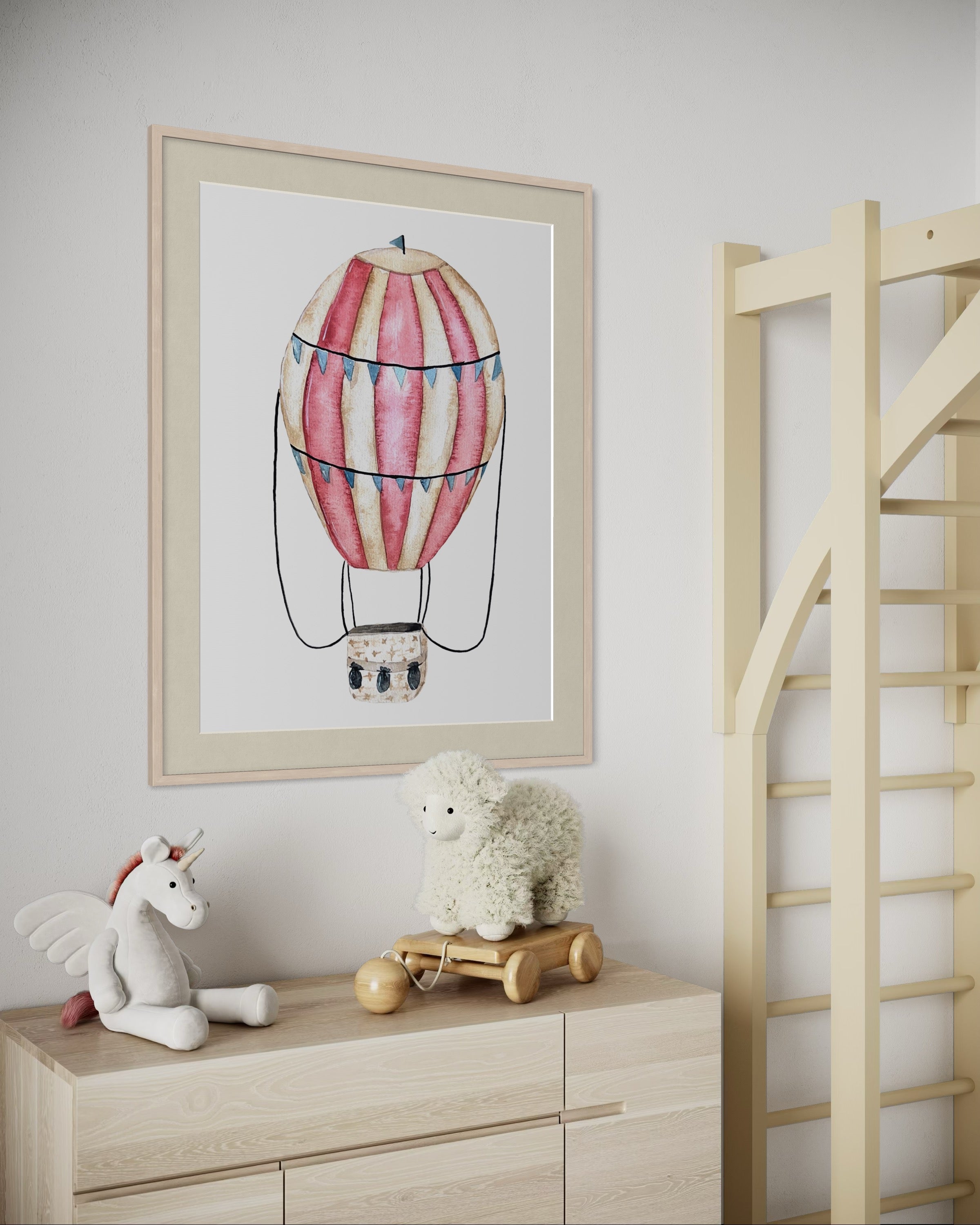 Vintage Hot Air Balloon Paper Print